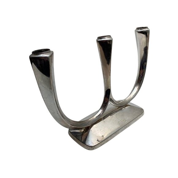 WMF Candle Holder Silverplate Candelabra Mid Century Modern 10.5" Centerpiece - Picture 2 of 11